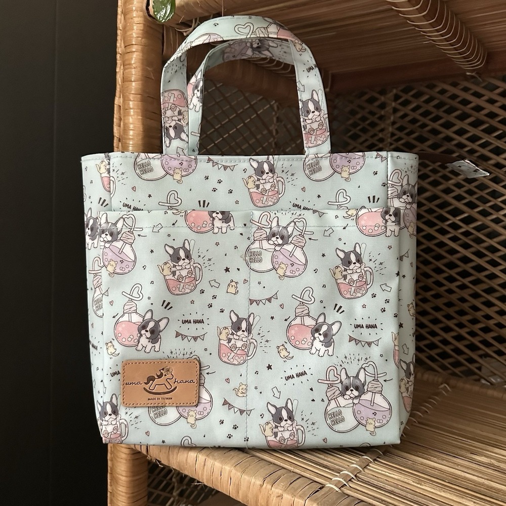 Uma Hana Waterproof Boston Terrier Boba‎ Mini Tote Handbag Kawaii